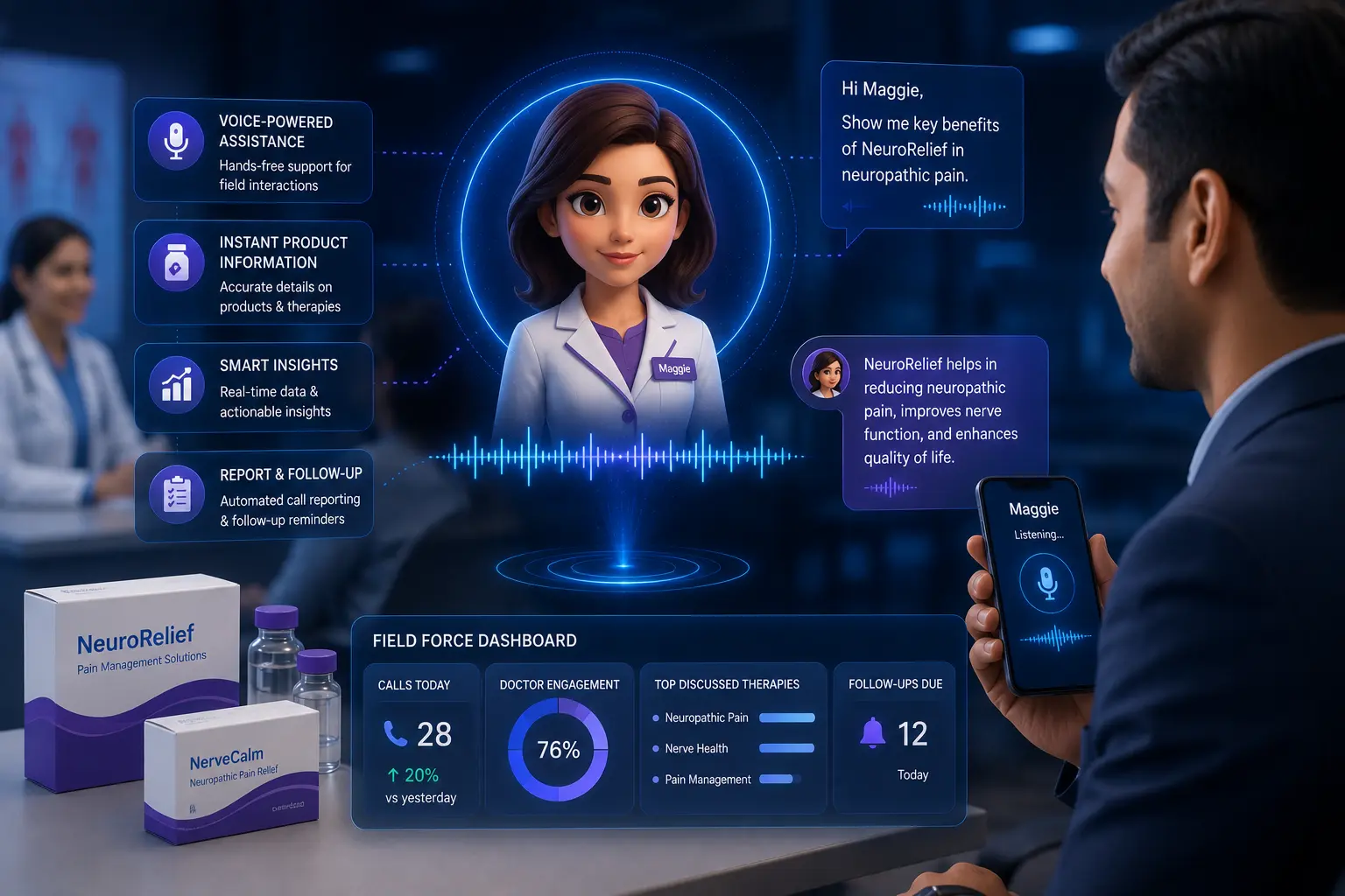 Maggie – A Voice Bot for Pharma Field Force